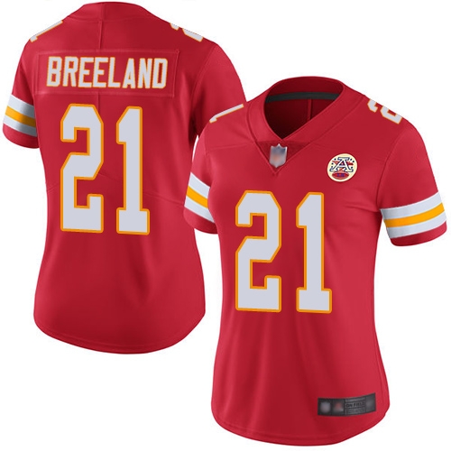 Women Kansas City Chiefs #21 Breeland Bashaud Red Team Color Vapor Untouchable Limited Player Football Nike NFL Jersey